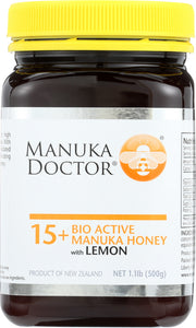 MANUKA DOCTOR: 15+ Bio Active Manuka Honey With Lemon, 17.6 oz