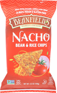 BEANFIELDS: Bean & Rice Chips Nacho, 6 oz