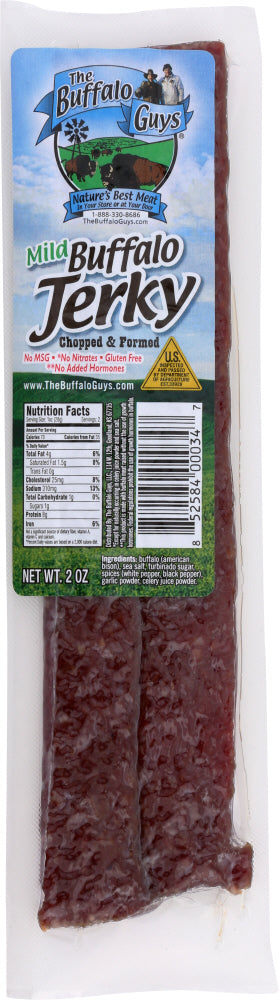 BUFFALO GUYS: Mild Buffalo Jerky Chopped & Formed, 2 oz