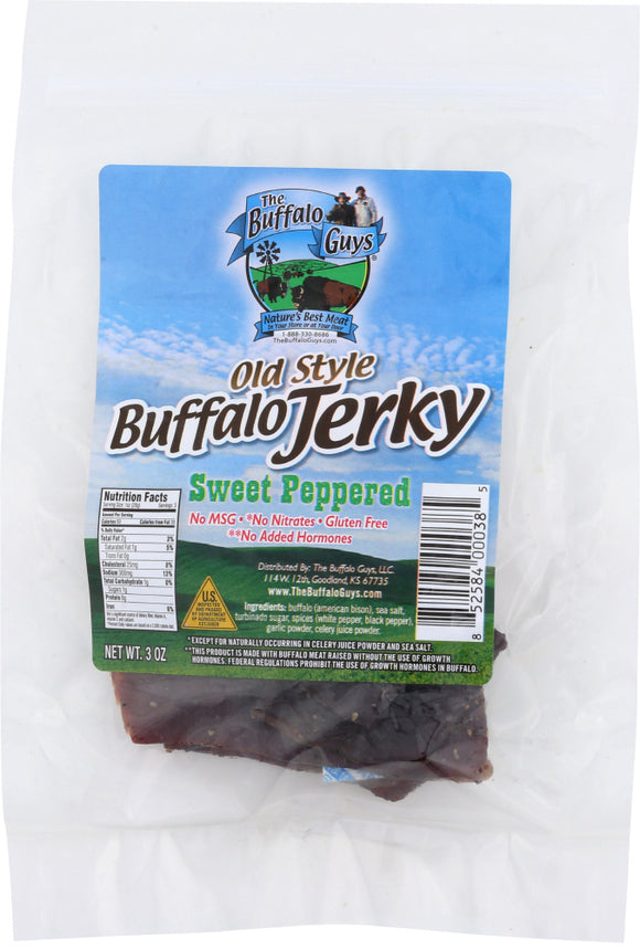 BUFFALO GUYS: Old Style Buffalo Jerky Sweet Peppered, 3 oz