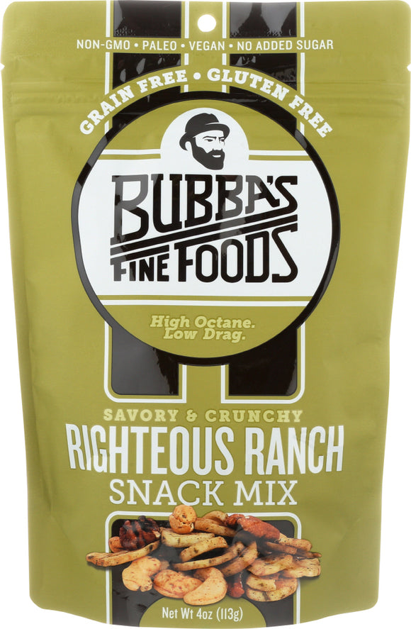BUBBAS FINE FOODS LLC: Righteous Ranch Snack Mix, 4 oz