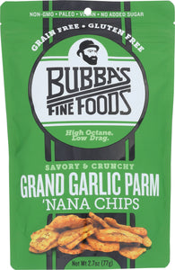 BUBBAS FINE FOODS LLC: Grand Garlic Parmesan Nana Chips, 2.7 oz