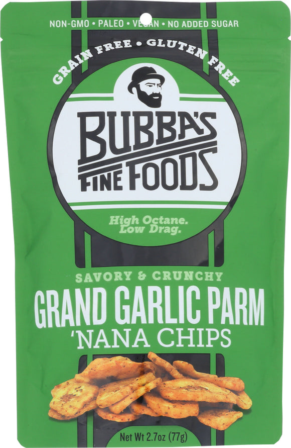 BUBBAS FINE FOODS LLC: Grand Garlic Parmesan Nana Chips, 2.7 oz