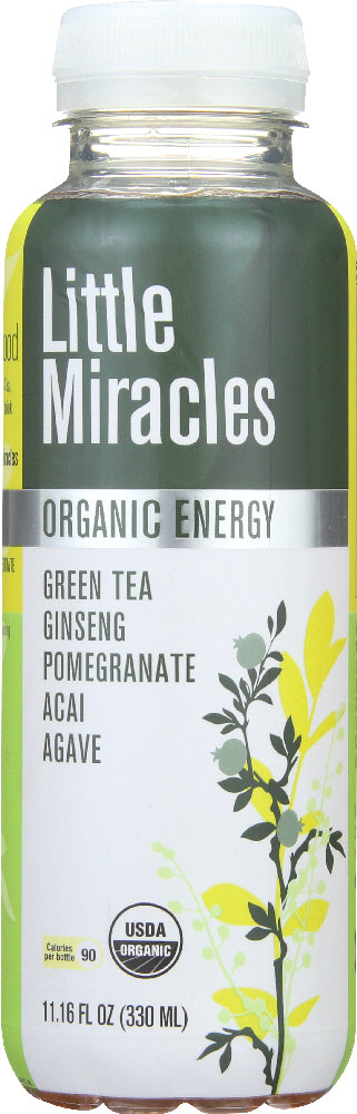 LITTLE MIRACLES: Organic Energy Drink Green Tea & Ginseng, 11.16 Oz