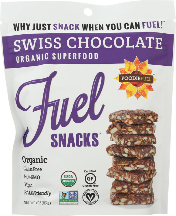 FOODIE FUEL: Super Snacker Crisps Swiss Chocolate, 4 oz