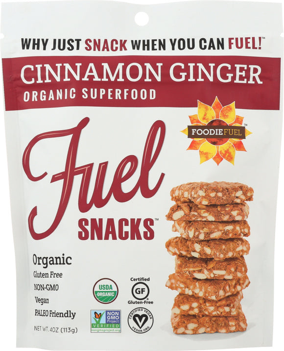 FOODIE FUEL: Fuel Snack Cinnamon Ginger Organic, 4 oz