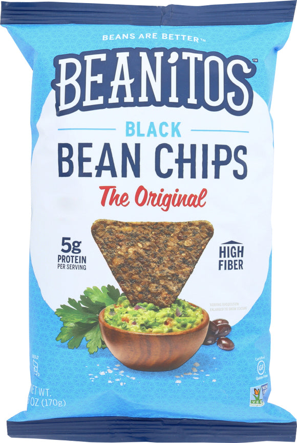 BEANITOS: Original Black Bean Chips with Sea Salt, 6 oz