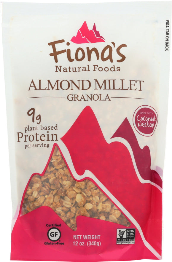 FIONA'S NATURAL FOODS: Gluten Free Almond Millet Granola, 12 oz