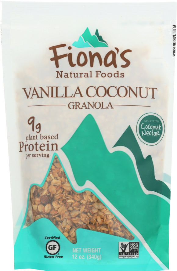 FIONA'S NATURAL FOODS: Gluten Free Vanilla Coconut Granola, 12 oz