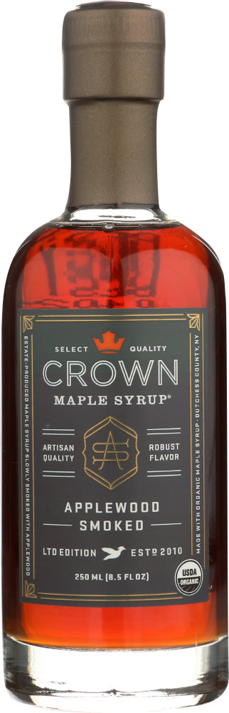 CROWN MAPLE: Maple Syrup Applewood Smoked, 8.5 fl oz