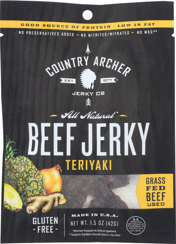 COUNTRY ARCHER: Jerky Beef Teriyaki, 1.5 oz