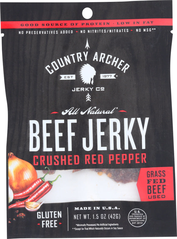 COUNTRY ARCHER: Crushed Red Pepper Beef Jerky, 1.5 oz