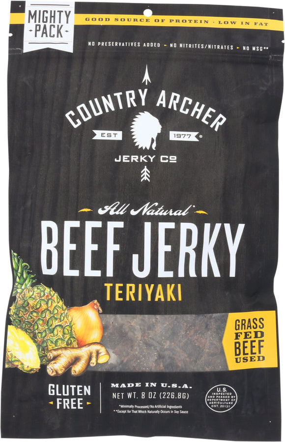COUNTRY ARCHER: Jerky Beef Teriyaki, 8 oz