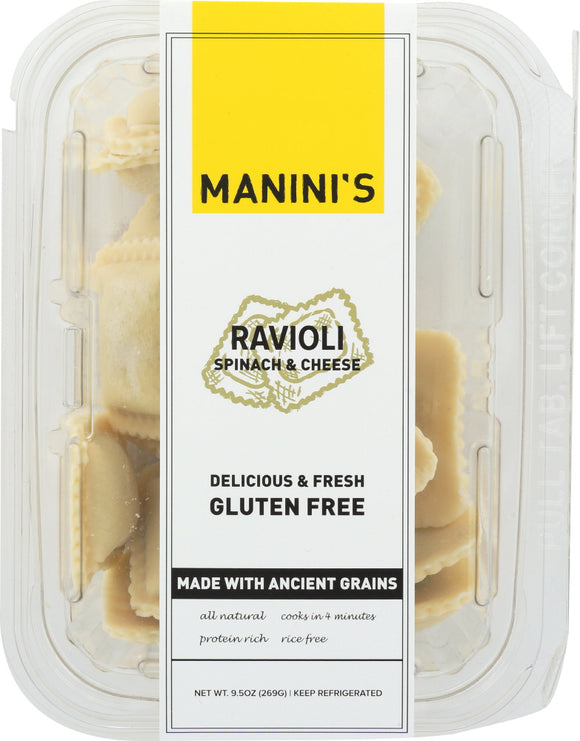 MANINIS GLUTEN FREE: Spinach & Cheese Ravioli, 9.5 oz