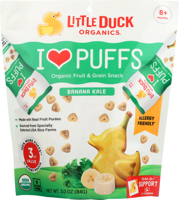 LITTLE DUCK ORGANICS: I Love Puffs Banana Kale, 3 oz
