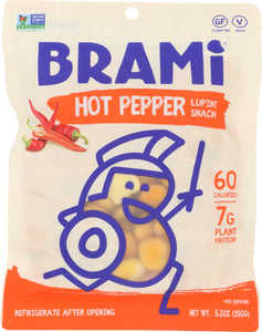 BRAMI LUPINI SNACK: Snacking Lupini Beans Hot Pepper, 5.3 oz