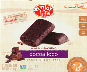 ENJOY LIFE: Baked Chewy Bars Cocoa Loco 5 Bars, 5 oz