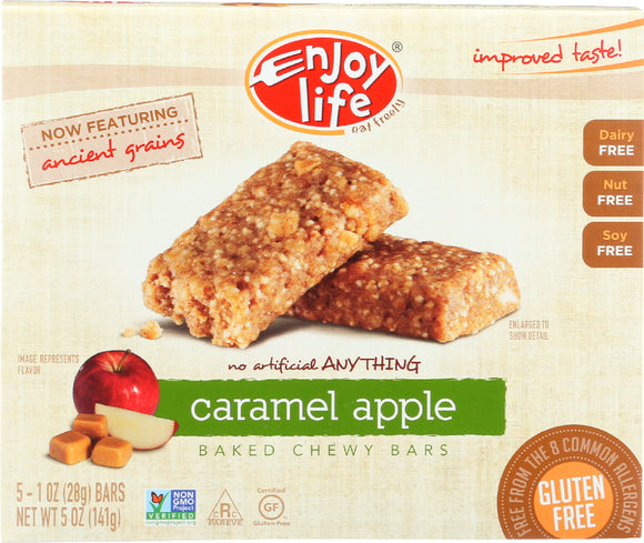 ENJOY LIFE: Baked Chewy Bars Caramel Apple 5 Bars, 5 oz