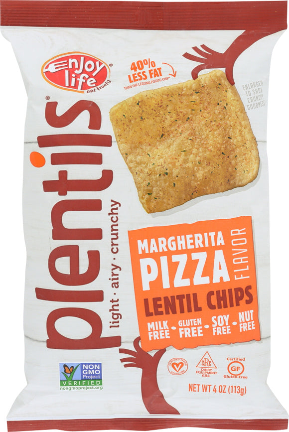 ENJOY LIFE: Plentils Crunchy Lentil Chips Margherita Pizza, 4 oz