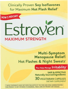 ESTROVEN: Maximum Strength Menopause Relief Multi-Symptom, 30 Vegetarian Capsules