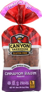 CANYON BAKEHOUSE: Cinnamon Raisin Bread Gluten Free, 18 oz