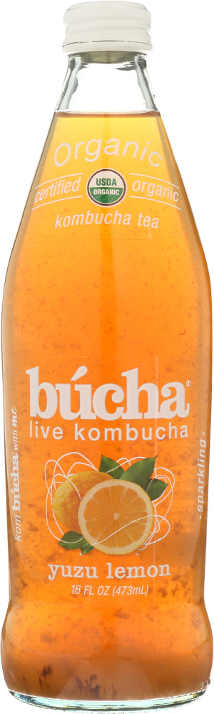 BUCHA LIVE: Kombucha Tea Yuzu Lemon Organic, 16 oz