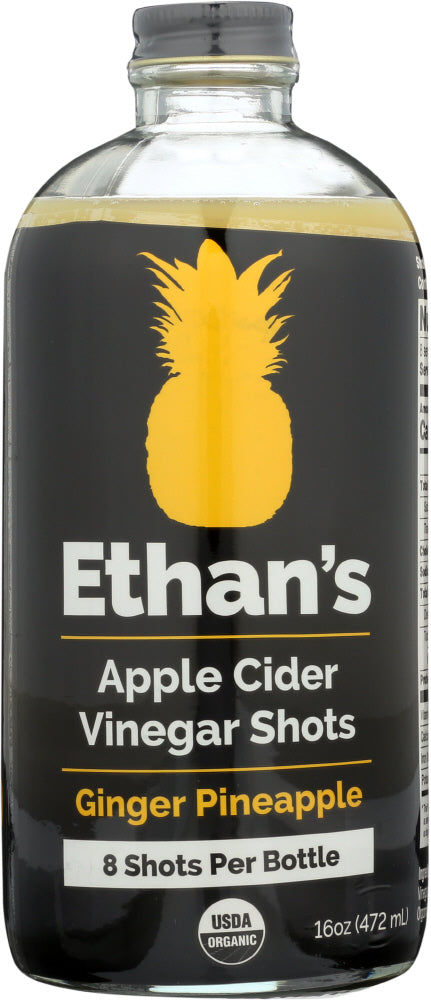 ETHANS: Ginger Pineapple Apple Cider Vinegar Shot, 16 oz