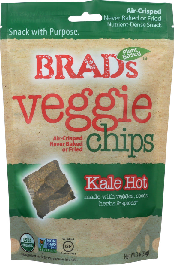 BRAD'S: Raw Foods Vegan Chips Hot Kale, 3 Oz