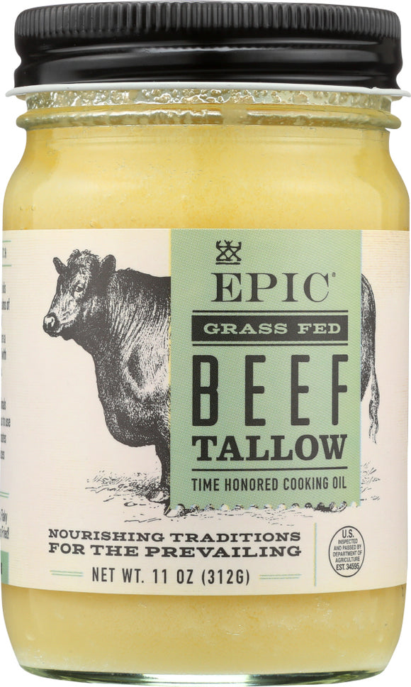 EPIC: Grass Fed Beef Tallow Time Honored Cooking Oil, 11 oz