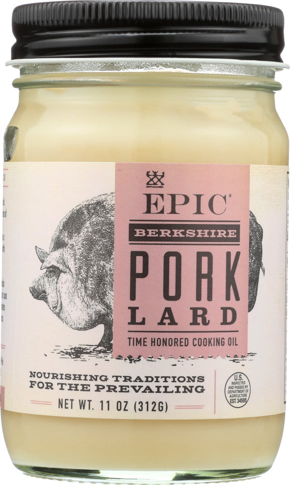 EPIC: Pork Lard Time Honored Cooking Oil, 11 oz