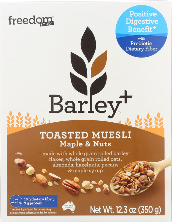 FREEDOM FOODS: Barley Plus Muesli Maple Nuts, 12.3 oz