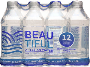 BEAUTIFUL WATER: Artesian Water 12 Pack 202.8 Oz