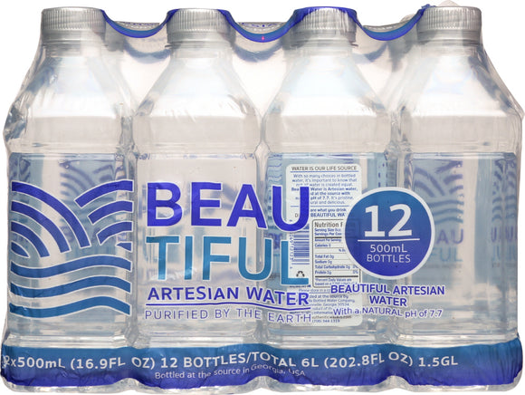 BEAUTIFUL WATER: Artesian Water 12 Pack 202.8 Oz