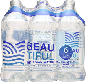 BEAUTIFUL WATER: Artesian Water 6x1 Liter Bottles, 202.8 oz