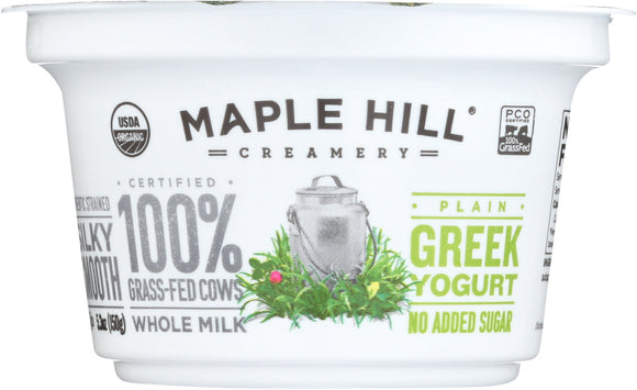 MAPLE HILL CREAMERY: Plain Greek Yogurt, 5.3 oz