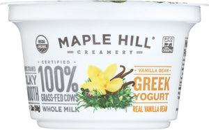 MAPLE HILL CREAMERY: Vanilla Bean Greek Yogurt, 5.3 oz