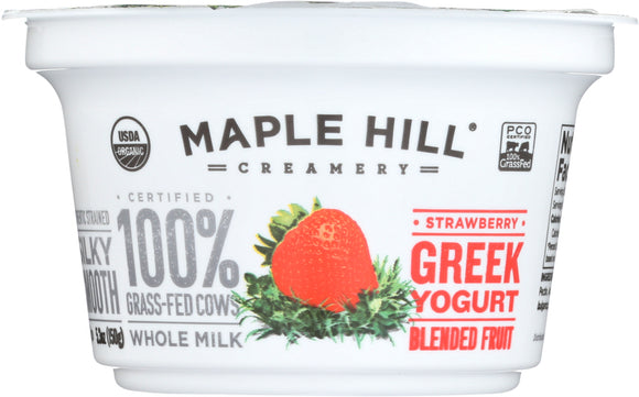 MAPLE HILL CREAMERY: Strawberry Greek Yogurt, 5.3 oz