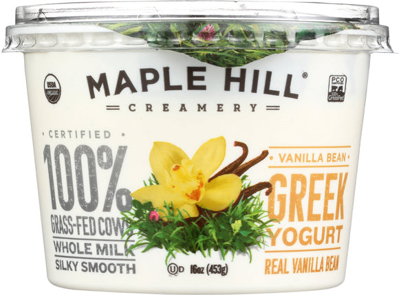 MAPLE HILL CREAMERY: Vanilla Bean Greek Yogurt, 16 oz