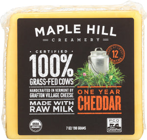 MAPLE HILL CREAMERY: Cheese One Year Cheddar, 7 oz