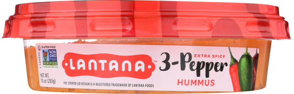 LANTANA: Hummus Extra Spicy 3 Pepper, 10 oz