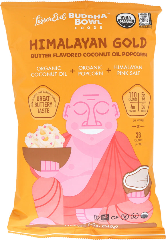 LESSER EVIL: Himalayan Gold Butter Flavored Coconut Oil Popcorn, 5 oz