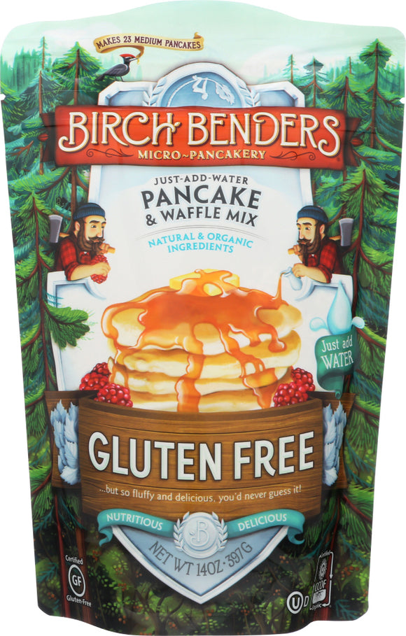 BIRCH BENDERS: Pancake & Waffle Mix Gluten Free, 14 oz