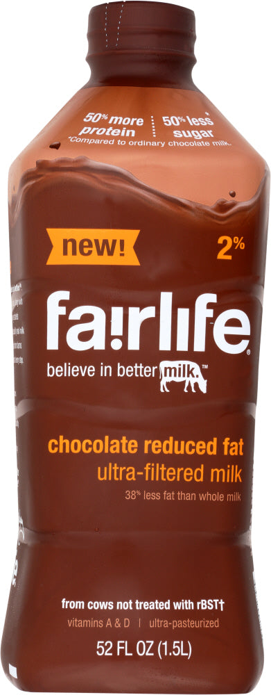 FAIRLIFE: 2% Chocolate Reduced Fat Ultra Filtered Milk, 52 fl oz