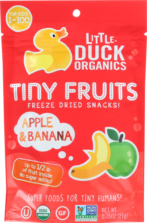 LITTLE DUCK ORGANICS: Apple & Banana Tiny Fruits, 0.75 oz