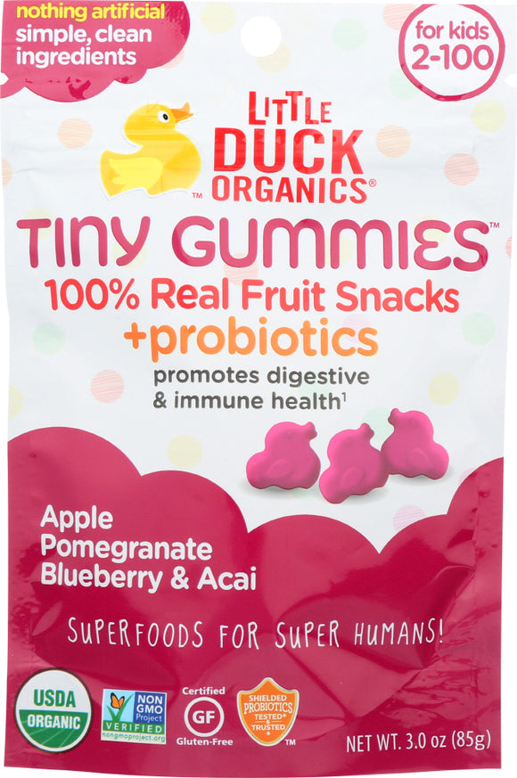 LITTLE DUCK ORGANICS: Pomegranate, Blueberry & Acai Tiny Gummies, 3 oz
