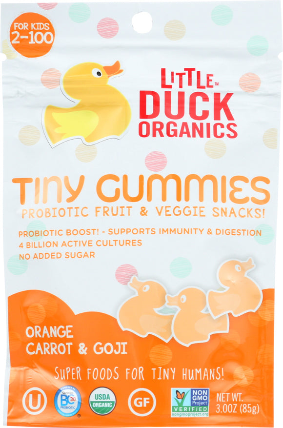 Little Duck Organics Orange, Carrot & Goji Tiny Gummies, 3 Oz
