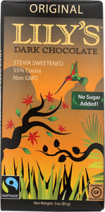 LILY'S: Dark Chocolate with Stevia Original, 3 oz