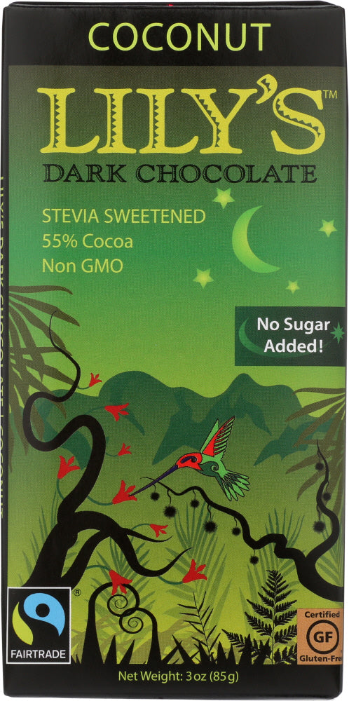 LILY'S: Dark Chocolate with Stevia Coconut, 3 oz