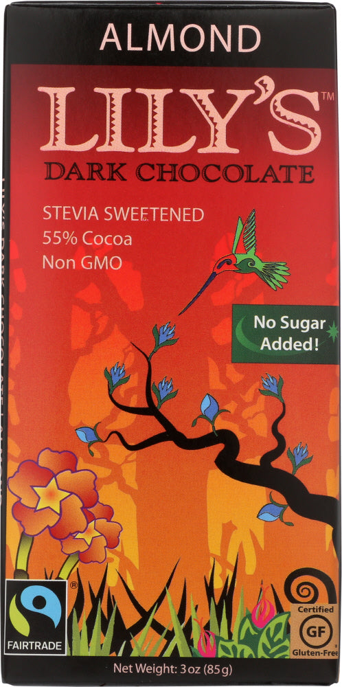 LILY'S: Dark Chocolate with Stevia Almond, 3 oz