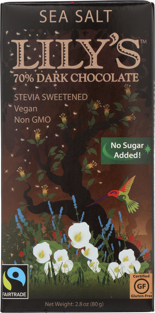 LILYS SWEETS: 70% Extra Dark Chocolate Bar, 2.8 oz